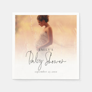 Elegant Photo Overlay Gender Neutral Baby Shower Napkins