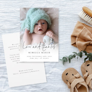 Elegant Photo Overlay Love Thanks Announcement