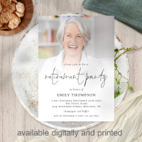 Elegant Photo Overlay Retirement Party Invite
