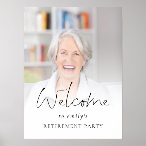 Elegant Photo Overlay Welcome to Retirement Party Poster