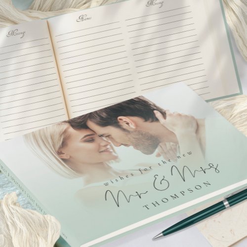 Elegant Photo Overlay Wishes New Mr Mrs Sage Guest Book