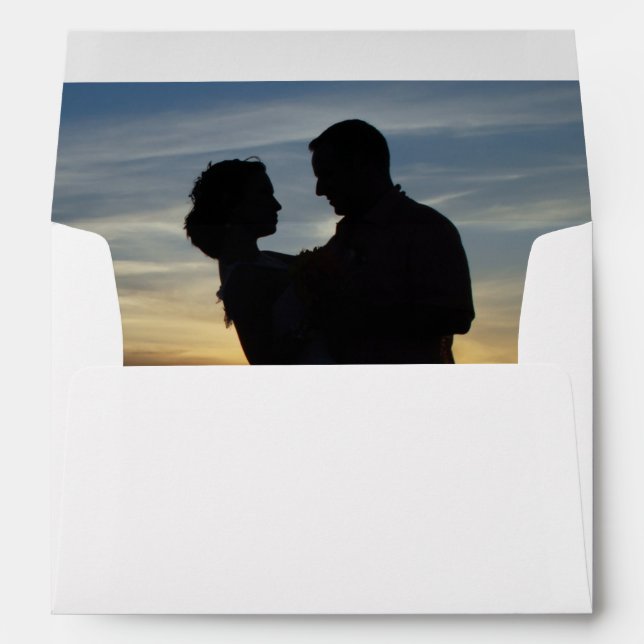 Elegant Photo picture Wedding Ocean Sunset Envelope (Back (Bottom))