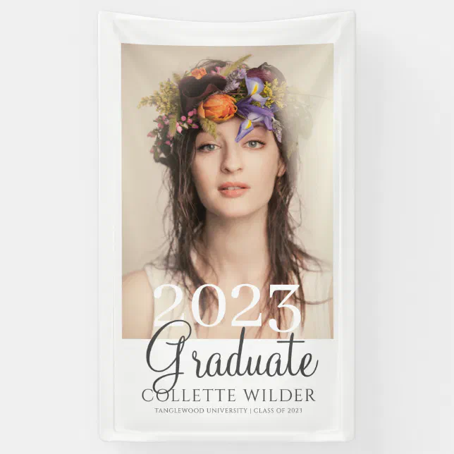 Elegant Photo Portrait Graduation 2023 Banner | Zazzle