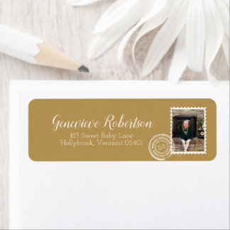 Elegant Photo Postage Stamp Delivery Address Label