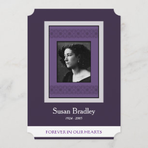 Elegant Photo Purple Template Memorial Funeral
