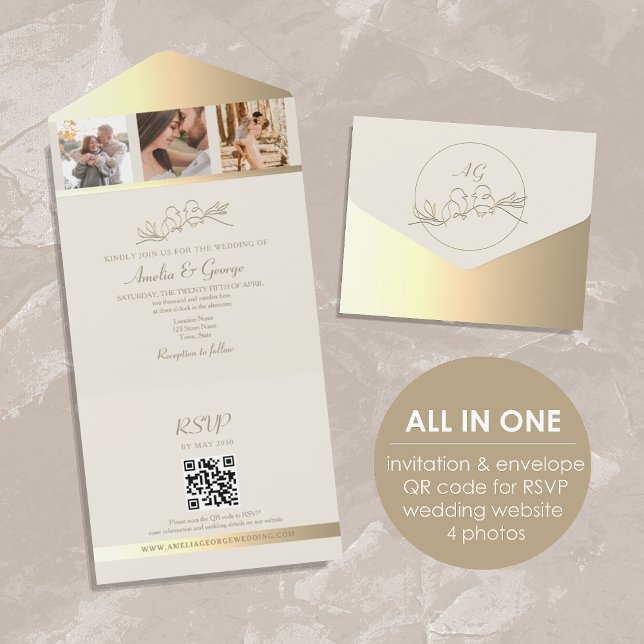 Elegant Photo QR Code Wedding All In One Invitation (Creator Uploaded)