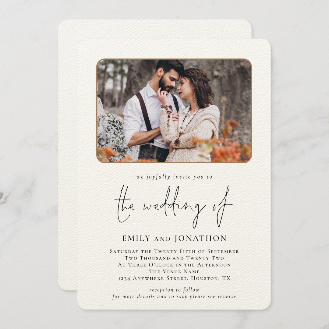 Elegant Photo QR Code Wedding Invitation | Zazzle