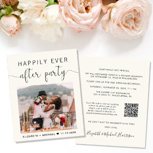 Elegant Photo QR Code Wedding Reception Invitation