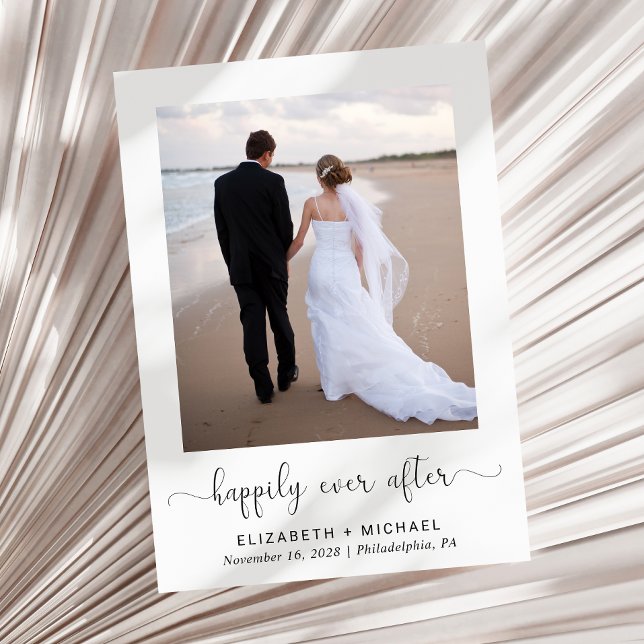 Elegant Photo QR Code Wedding Reception Invitation (An elegant Happily Ever After invitation to set the tone for an unforgettable event)