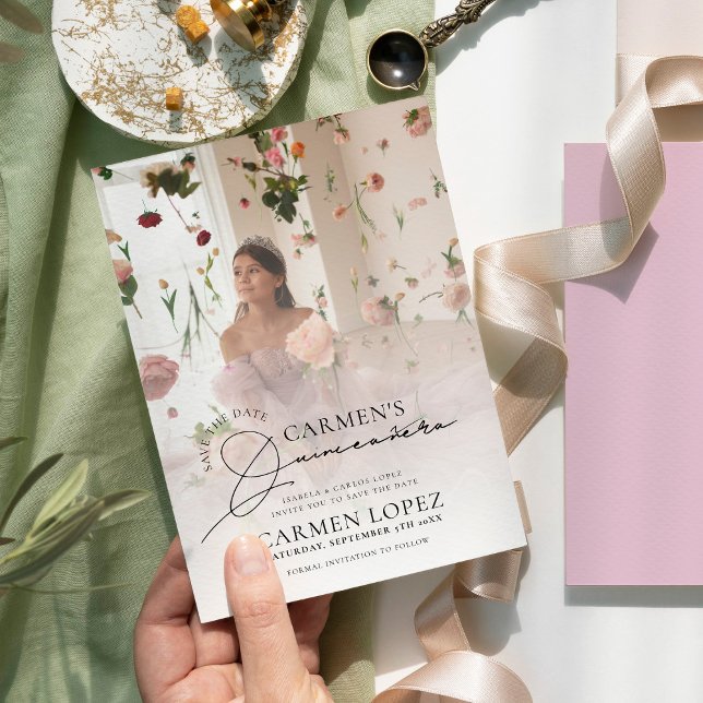 Elegant Photo Quinceanera Save The Date (Creator Uploaded)
