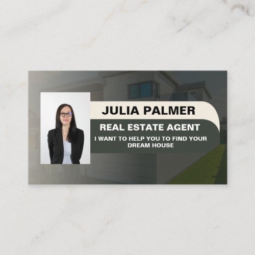 Elegant Photo Real Estate Agent  Business Card