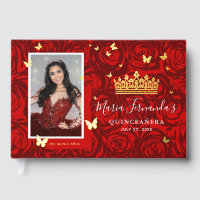 Elegant Photo Real Gold Foil and Red Quinceanera