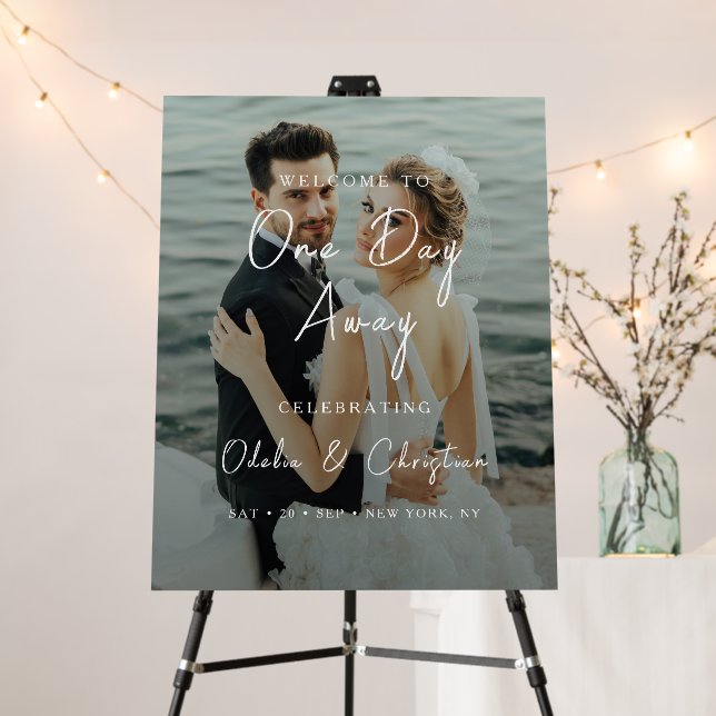 Elegant Photo Rehearsal Dinner Wedding Welcome Foam Board (In Situ (Stand))
