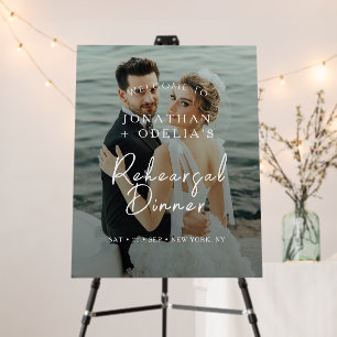 Elegant Photo Rehearsal Dinner Wedding Welcome Foam Board