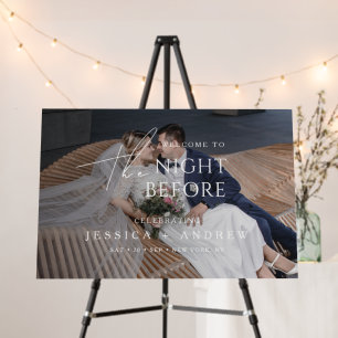 Elegant Photo Rehearsal Dinner Wedding Welcome Foam Board