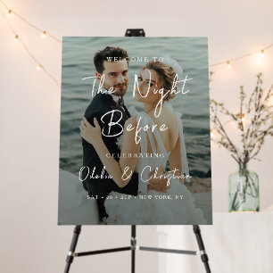 Elegant Photo Rehearsal Dinner Wedding Welcome Foam Board