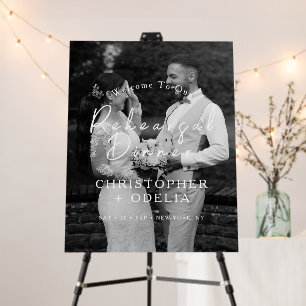 Elegant Photo Rehearsal Dinner Wedding Welcome Foam Board