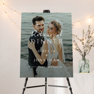 Elegant Photo Rehearsal Dinner Wedding Welcome Foam Board