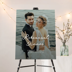 Elegant Photo Rehearsal Dinner Wedding Welcome Foam Board