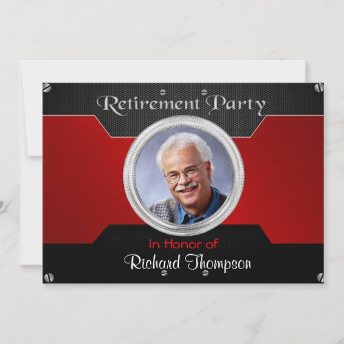 Elegant Photo Retirement Party Invitations