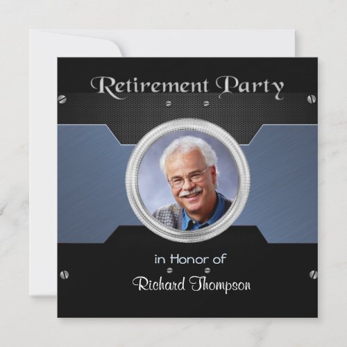 Elegant Photo Retirement Party Invitations