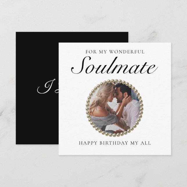 Elegant Photo Romantic Girlfriend Birthday Card (Front/Back)