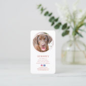 Elegant Photo Rose Gold Dog Pet Social Media Business Card (Standing Front)