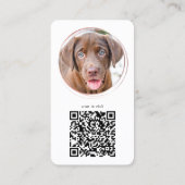 Elegant Photo Rose Gold Dog Pet Social Media Business Card (Back)