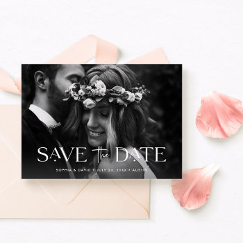 Elegant Photo Save The Date by Customize_My_Wedding at Zazzle