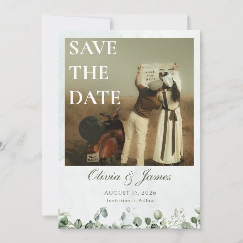 Elegant Photo Save the Date Card