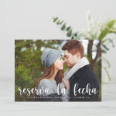Elegant Photo Save the Date Card in Spanish (Standing Front)