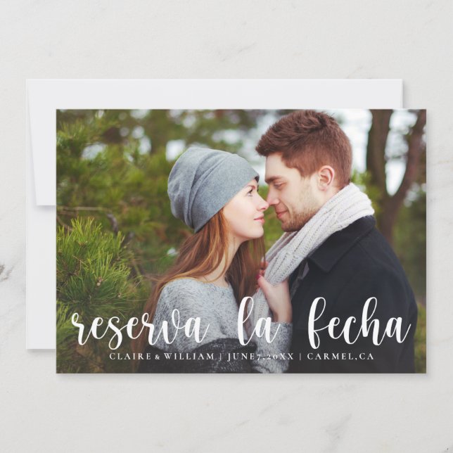 Elegant Photo Save the Date Card in Spanish (Front)