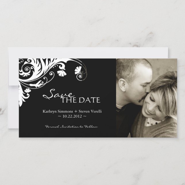 Elegant Photo Save The Date Invitation (Front)