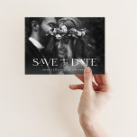 Elegant Photo Save The Date Magnetic Invitation<br><div class="desc">This classic and elegant save the date magnetic announcement card features two of your favorite personal photos,  with modern white decorative typography.</div>