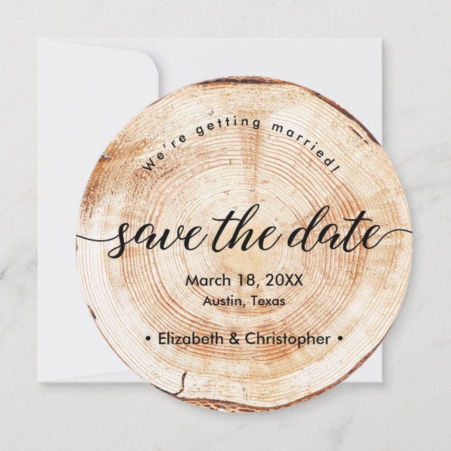 Elegant Photo Save the date Unique Nature inspired Invitation (Front)