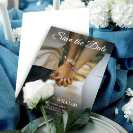 Elegant photo save the date wedding invitations