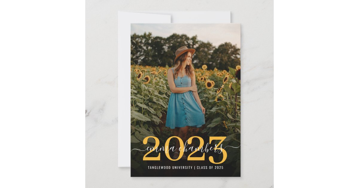 Elegant Photo Script Overlay Graduation Party Invi Invitation | Zazzle