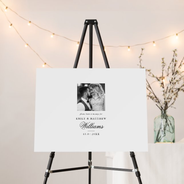 Elegant Photo Sign In Wedding Guest Signing Board (In Situ (Stand))