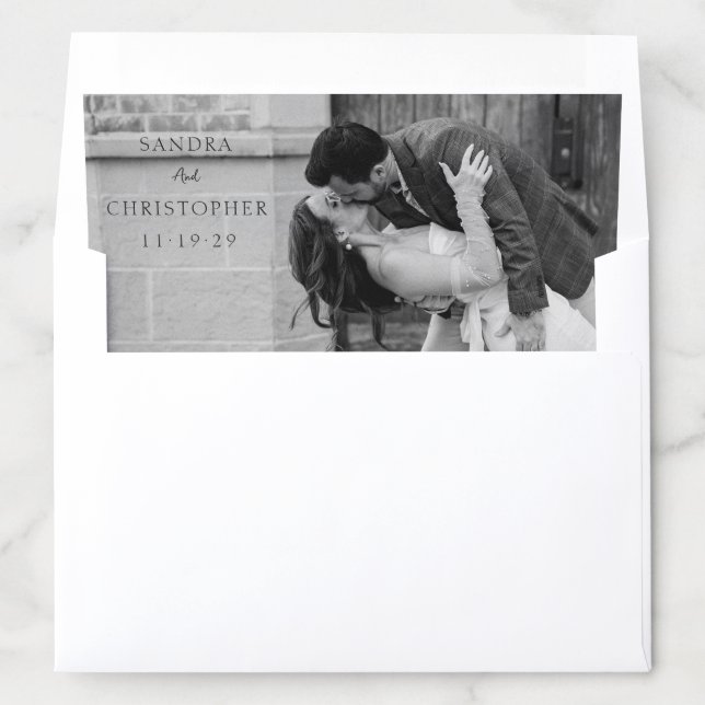 Elegant Photo Simple Modern Wedding Envelope Liner (In Envelope)