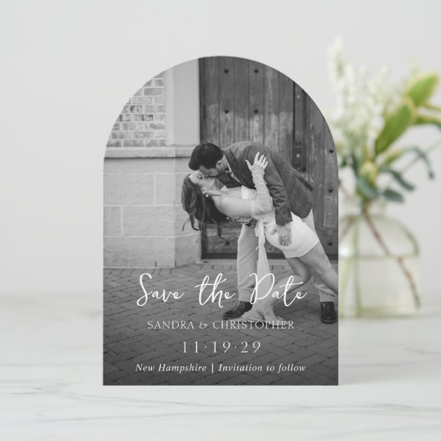 Elegant Photo Simple Modern Wedding Save The Date (Standing Front)