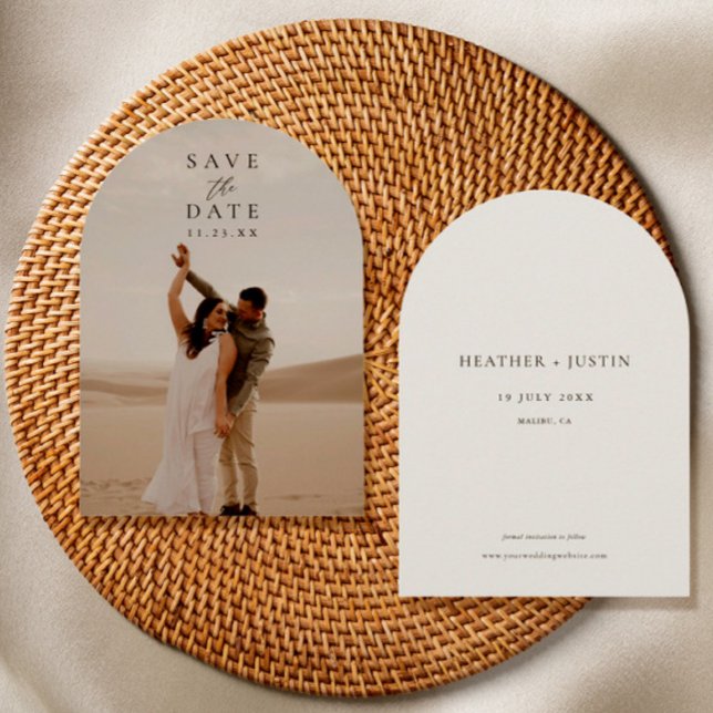 Elegant Photo Simple Wedding Arch Save The Date (Creator Uploaded)