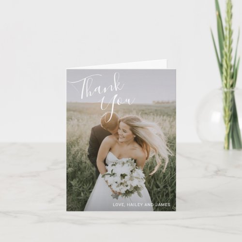 Elegant Photo Simple Wedding Thank You Card