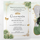 Elegant Photo Spanish Sage Green Gold Quinceanera