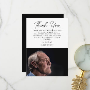 Elegant Photo Sympathy Script Thank You Card