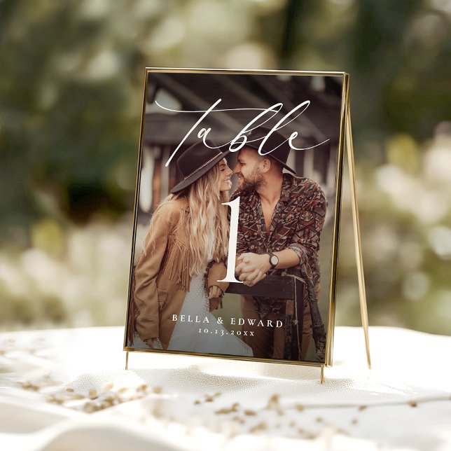 Elegant Photo Table Number Card (Creator Uploaded)