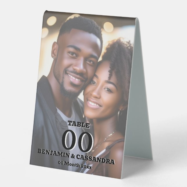 Elegant Photo Table Number Stand Template Custom Table Tent (Front)