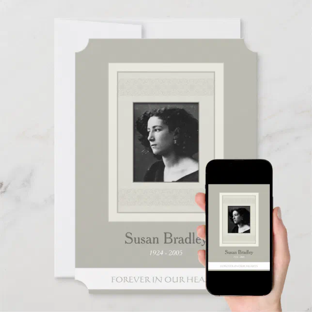 Elegant Photo Template Memorial Funeral Invitation | Zazzle