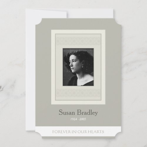 Elegant Photo Template Memorial Funeral Invitation