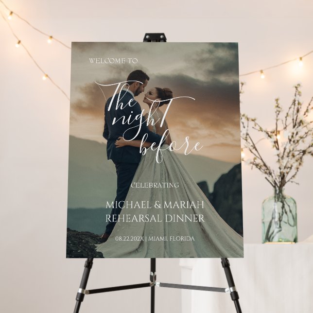 Elegant Photo The Night Before Rehearsal Dinner  Foam Board (In Situ (Stand))