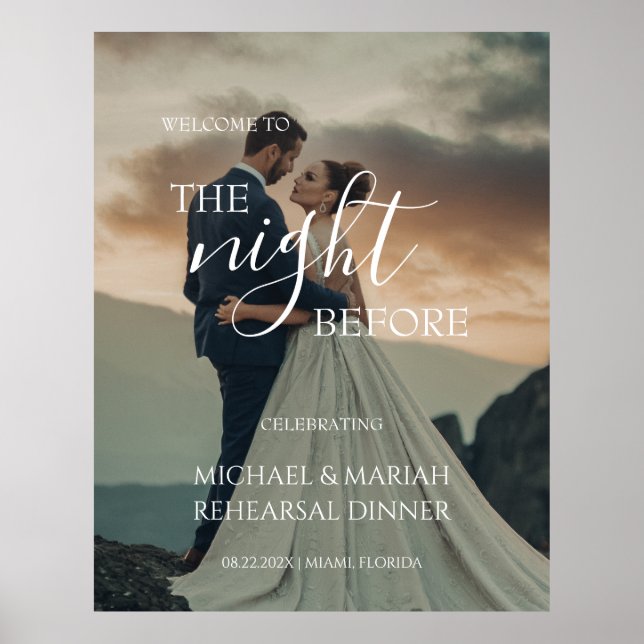  Elegant Photo The Night Before Rehearsal Dinner Poster (Front)